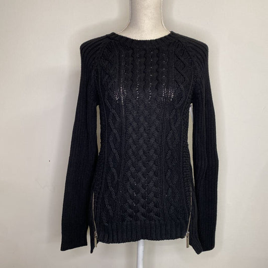MICHAEL KORS - BLACK KNIT SWEATER W/ ZIPPERS