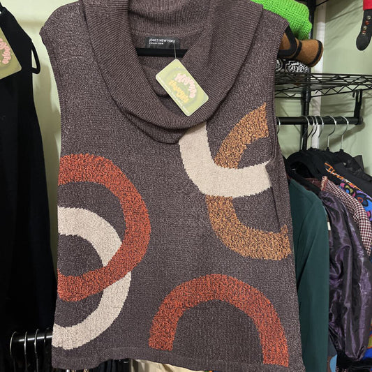 JONES NEW YORK - SLEEVELESS COWL NECK SWEATER TOP