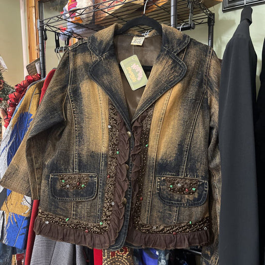 PARSLEY & SAGE - BEDAZZLED DENIM JACKET