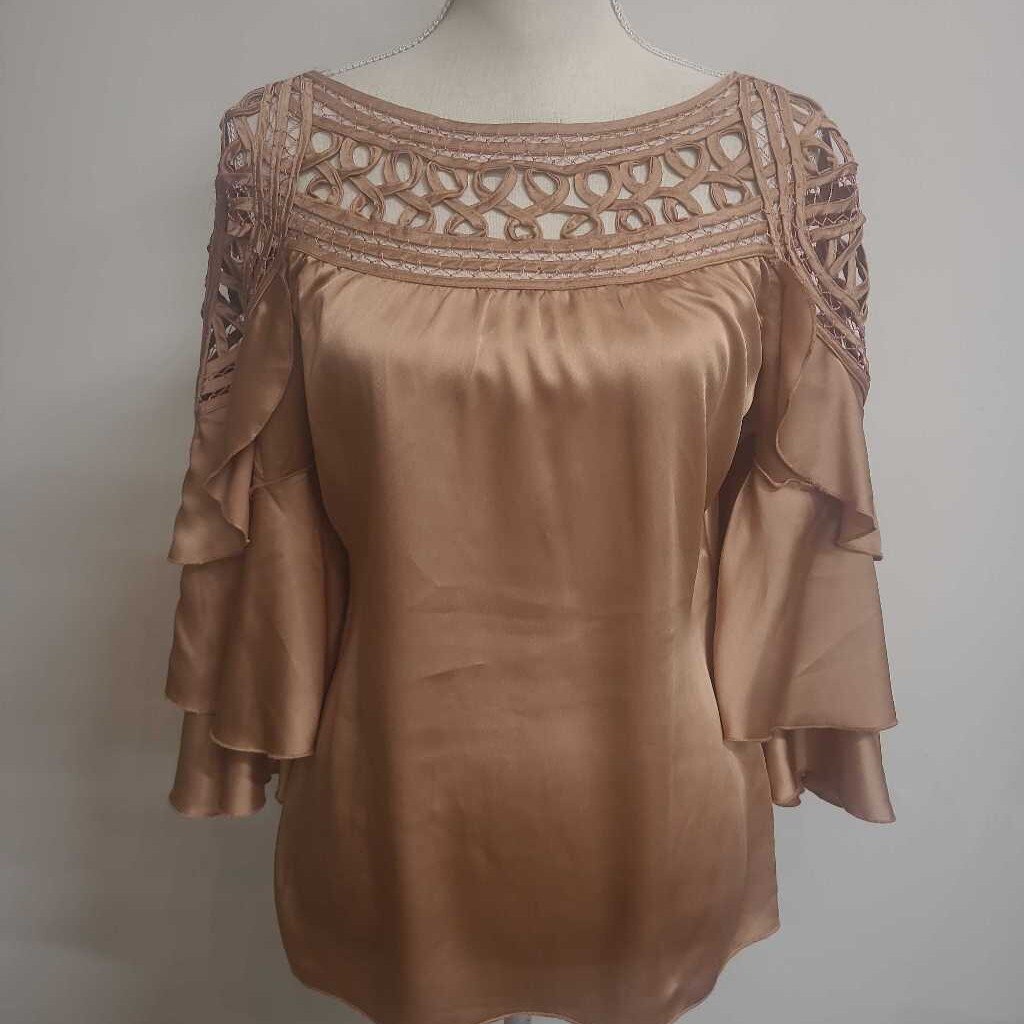 BRONZE BLOUSE WITH CUTOUT DESIGN