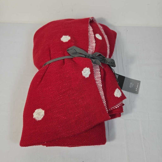 RED POKA DOT BRUNELLI THROW
