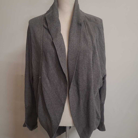 DARK GREY OPEN FRONT CARDI