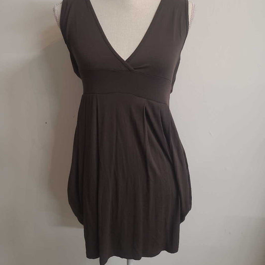 BROWN VNECK DRESS