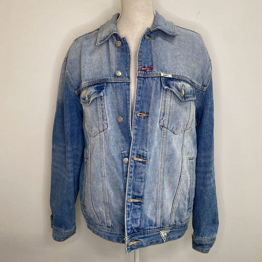GUESS JEANS - EMBROIDERED "GUESS JEANS" LIGHT WASH DENIM JACKET
