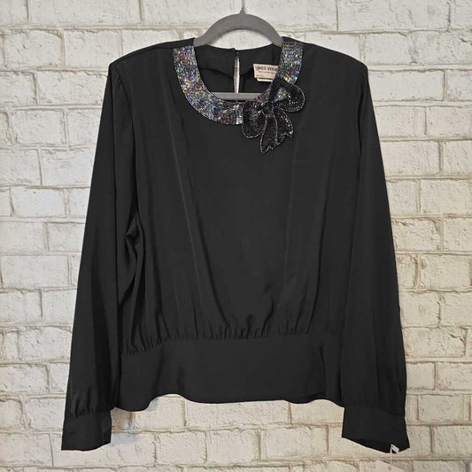 Vintage Black Blouse Yves Venet