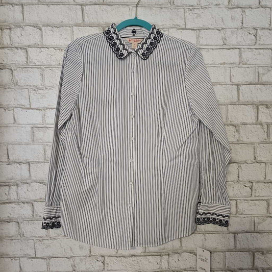 Vintage Brooks Brothers Blue Stripe Shirt 10