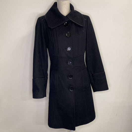 CLEO PETITE - BLACK WOOL-BLEND OVERCOAT