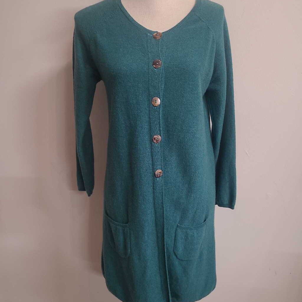GREEN WOOL CARDIGAN