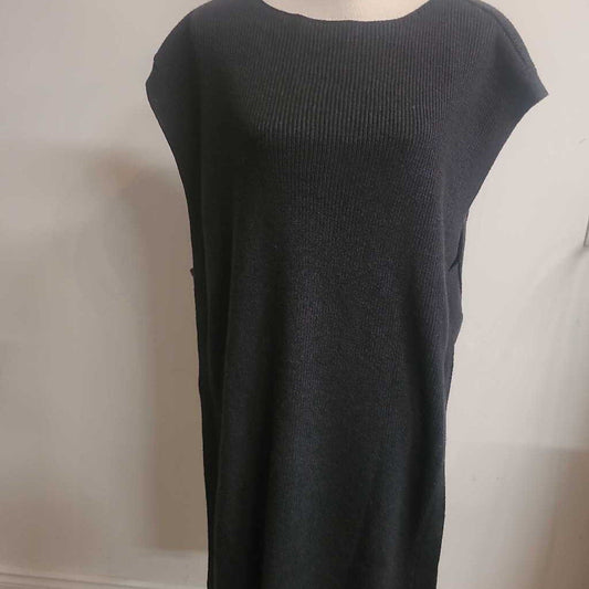 GREY KNIT TUNIC SWEATER WITH OPEN SIDES