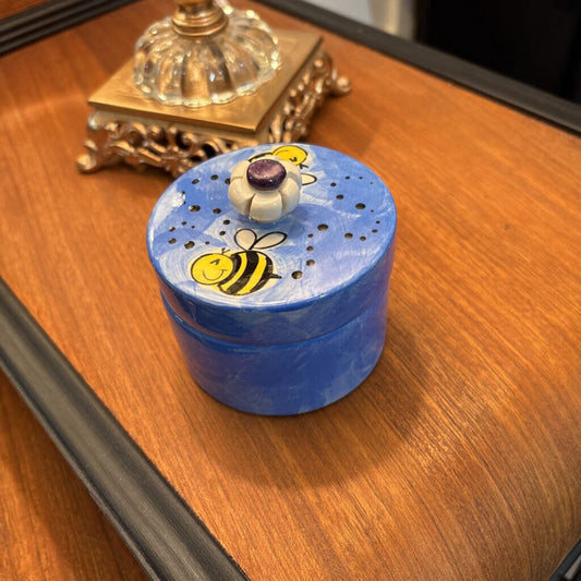 Carrie Wroot ' Handpainted Trinket Box (round)