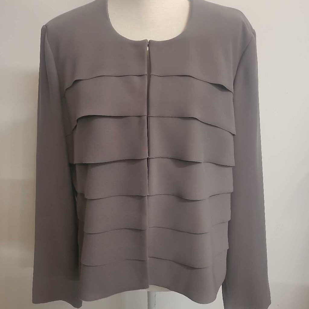TAUPE OPEN FRONT DRESS JACKET