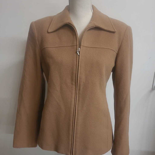 SHORT WOOL TAUPE ZIPPERED JACKET