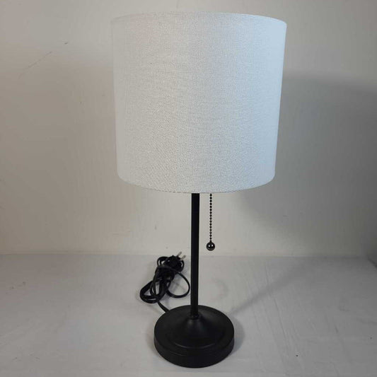 BLACK LAMP W/WHITE SHADE