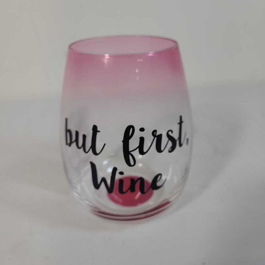 BUT FIRST WINE STEMLESS WINE GLASS