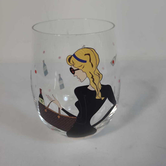 WINE BOTTLE STEMLESS WINE GLASS