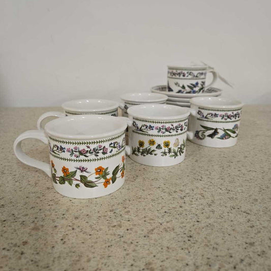 S/15 PORTMEIRION VARIATIONS CUPS/SAUCERS