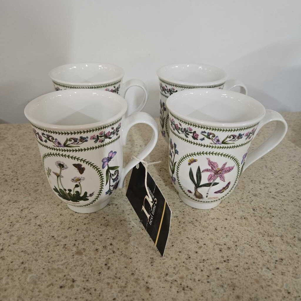 S/4 PORTMEIRION BOTANIC GARDEN MUGS