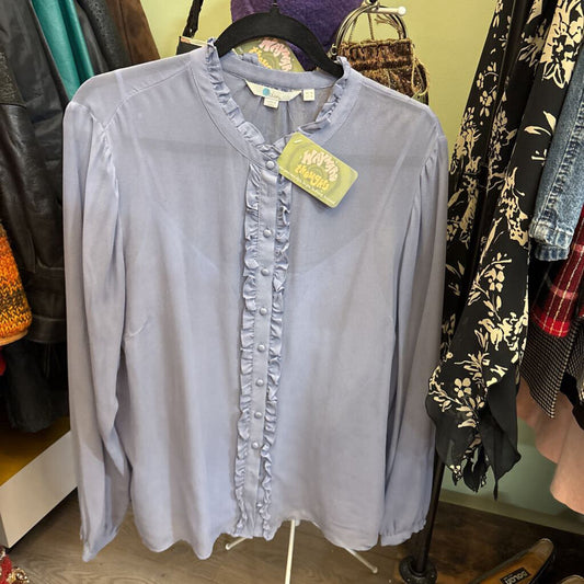 BODEN - RUFFLED HIGH NECK LONG SLEEVE BLOUSE