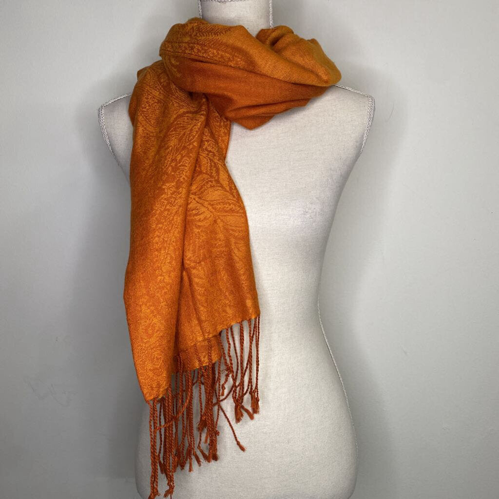 ORANGE SCARF W/ FRINGE