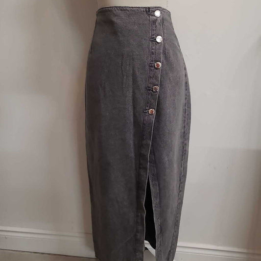 BLACK ZARA MAXI DENIM SKIRT