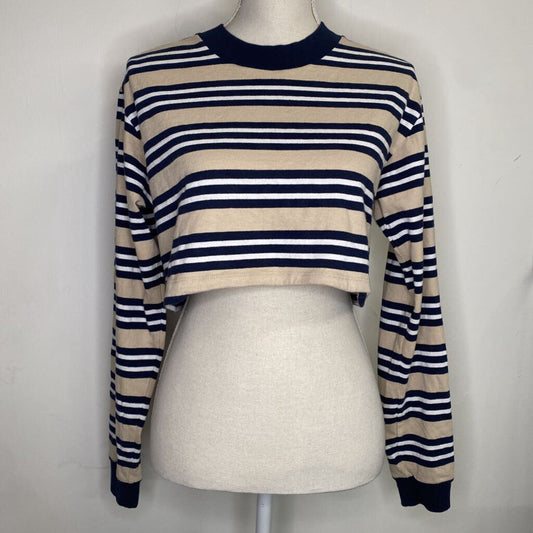 TNA - BLUE/WHITE/BEIGE STRIPED L/S SHIRT
