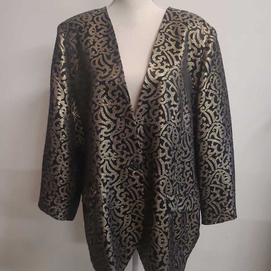 EMILIA SAACHI - BLACK/GOLD PATTERNED BLAZER