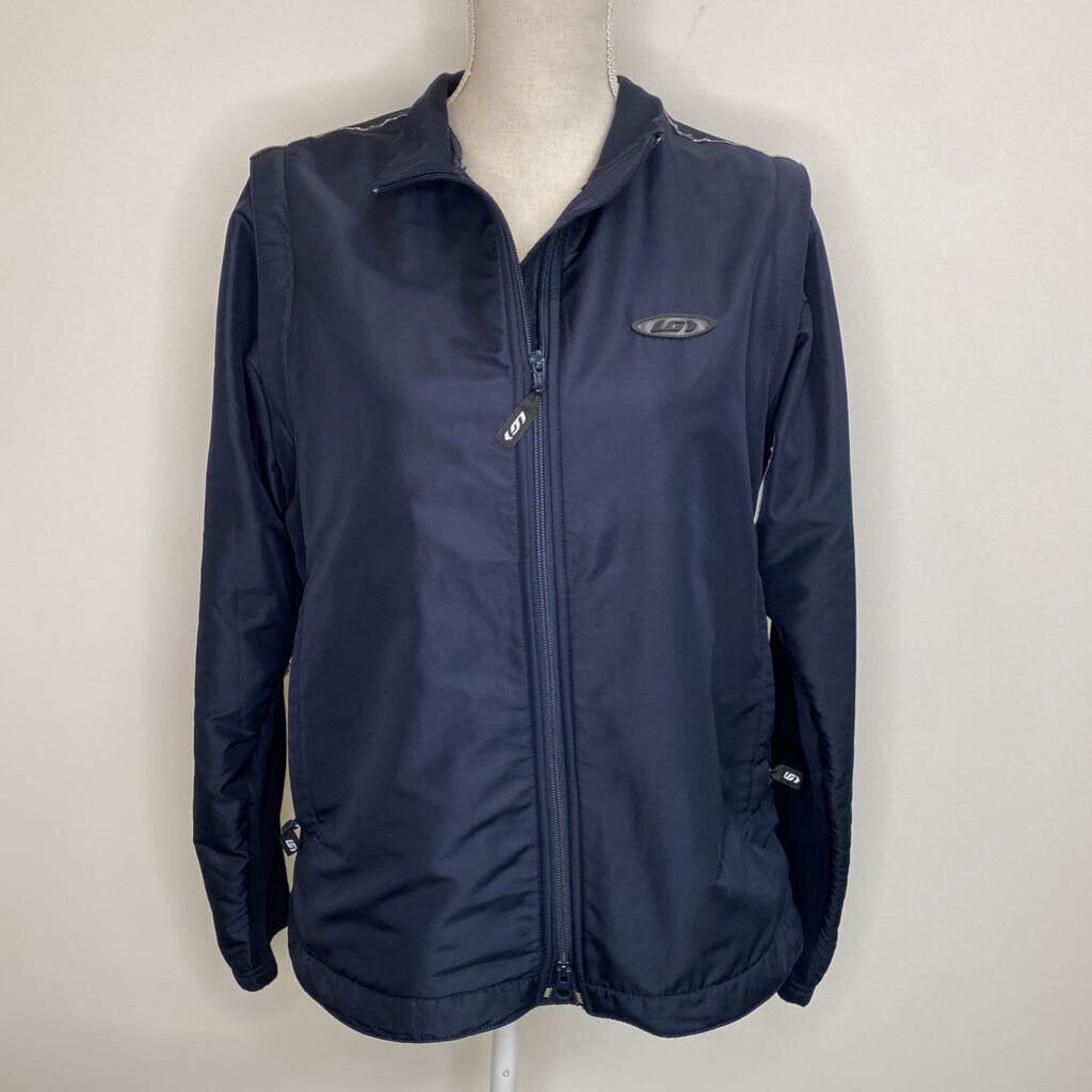 LOUIS GARNEAU - NAVY FLEECE-LINED ZIP-UP ATHLETIC JACKET/VEST