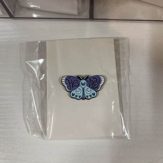 HE/THEY BUTTERFLY ENAMEL PIN