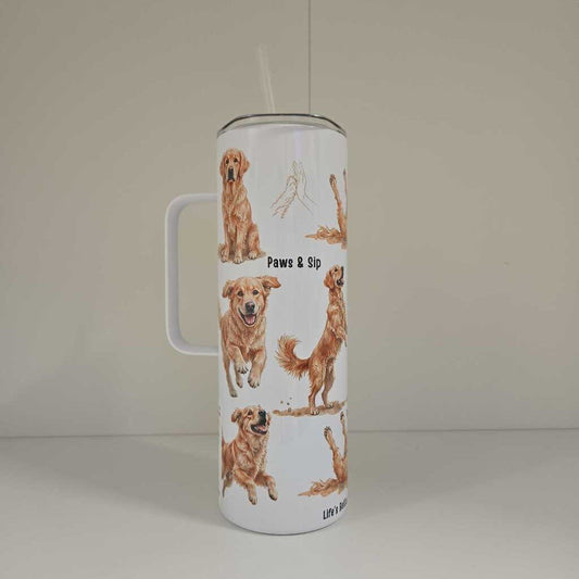 20 OZ GOLDEN RETRIEVER TUMBLER WITH HANDLE