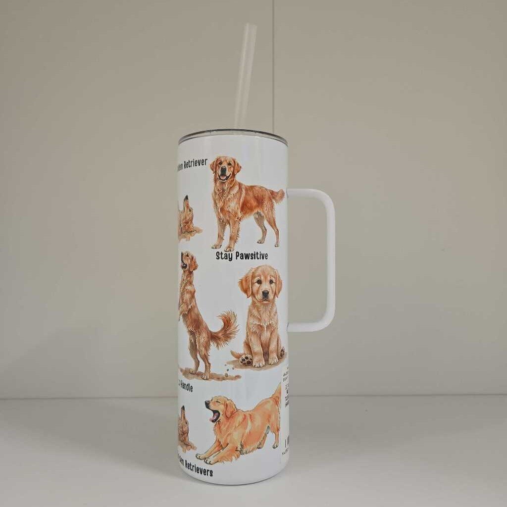 20 OZ GOLDEN RETRIEVER TUMBLER WITH HANDLE