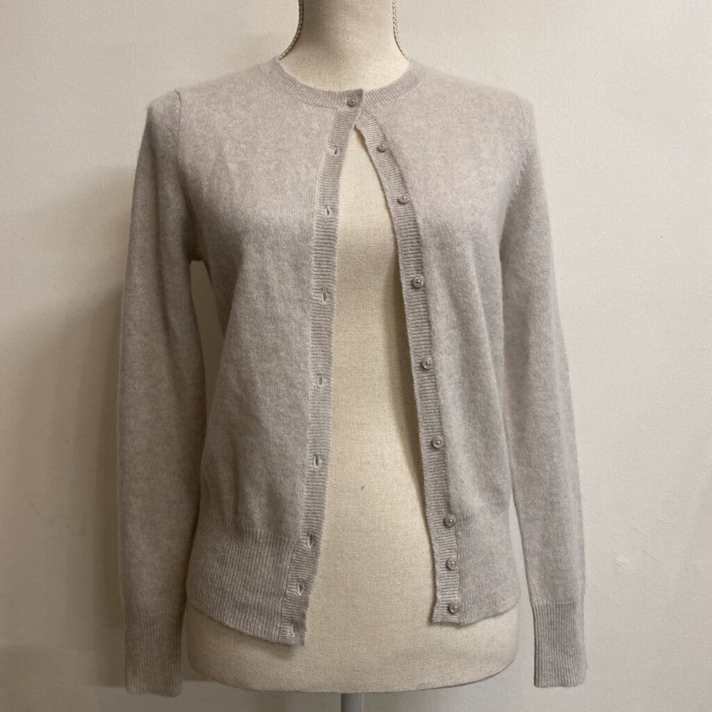 LORD & TAYLOR - GREY 100% CASHMERE CARDIGAN