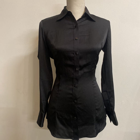 JAC - BLACK L/S BUTTON-UP TOP