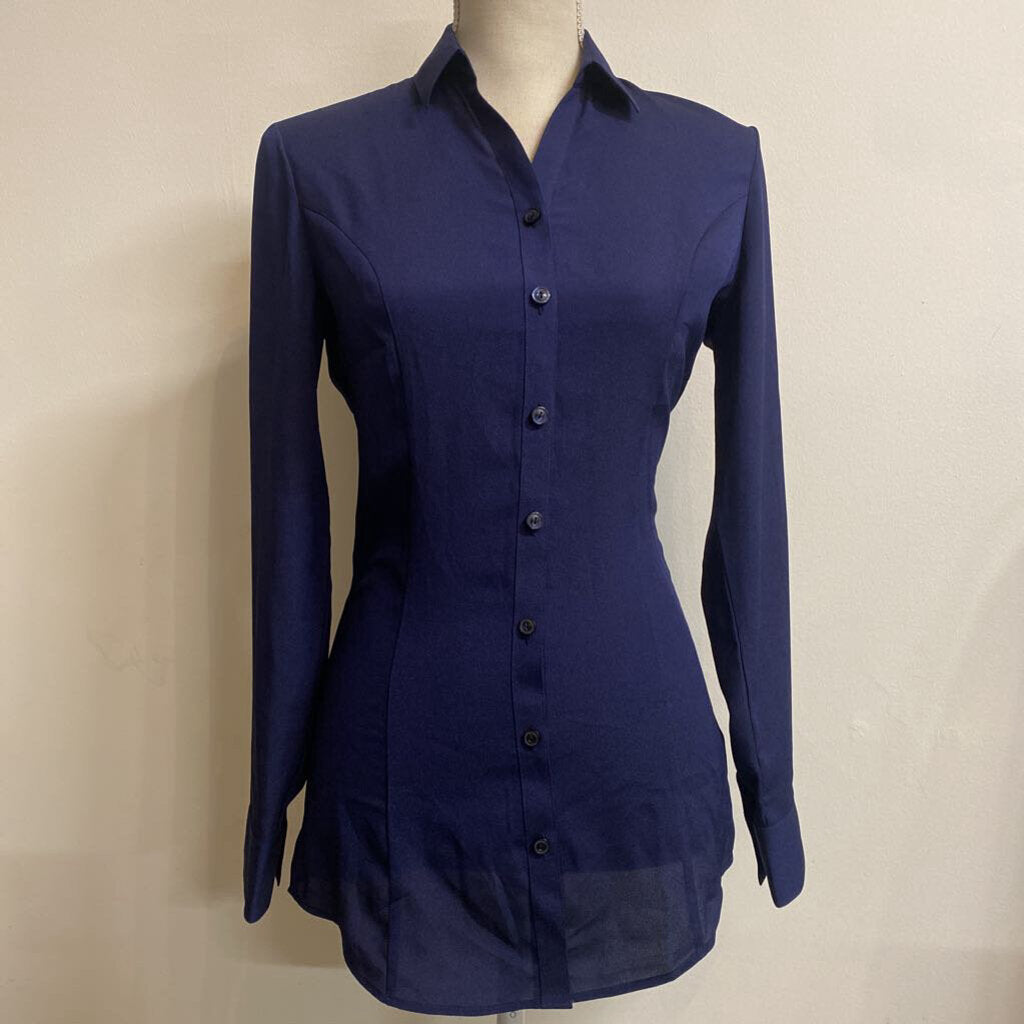 JAC - NAVY L/S BUTTON-UP TOP