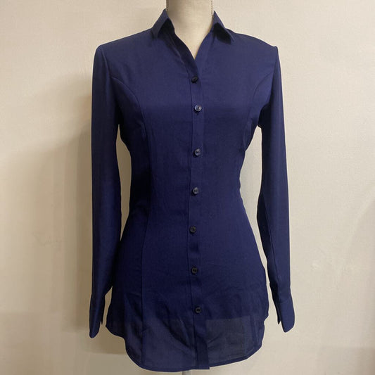 JAC - NAVY L/S BUTTON-UP TOP