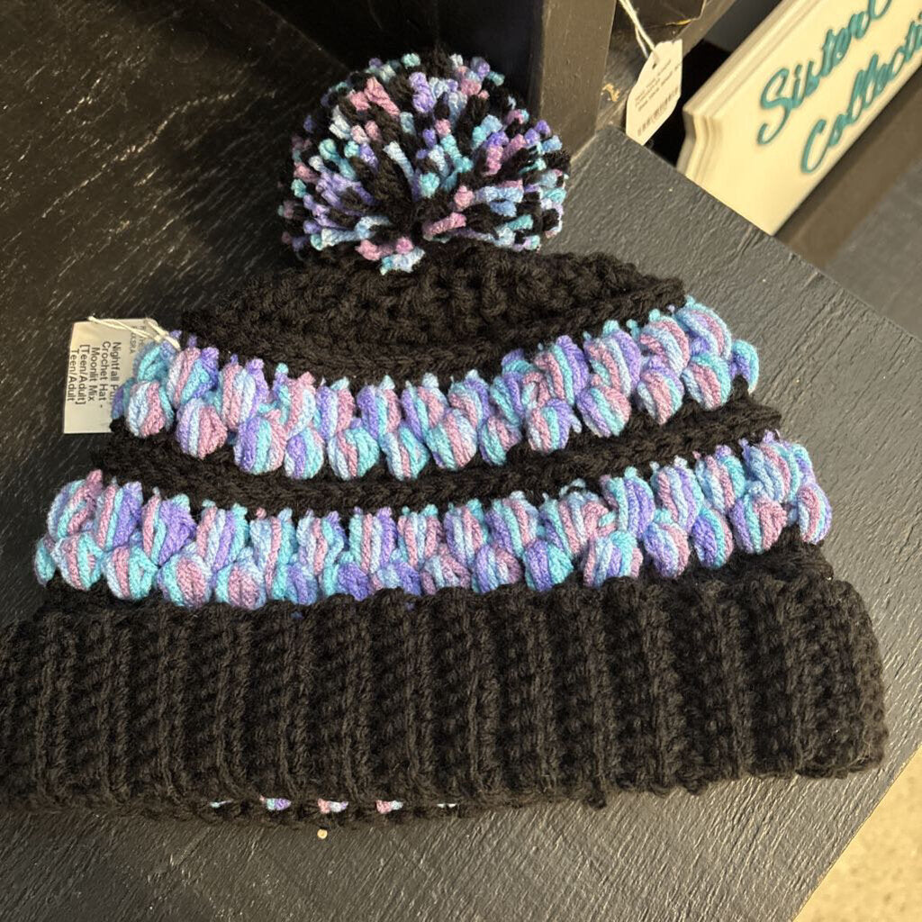 Nightfall Puff Crochet Hat - Moonlit Mix [Teen/Adult]