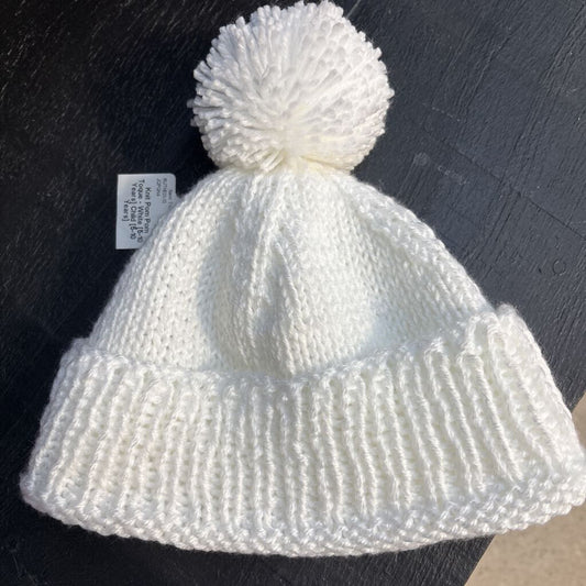 Knit Pom Pom Toque - White [5-10 Years]
