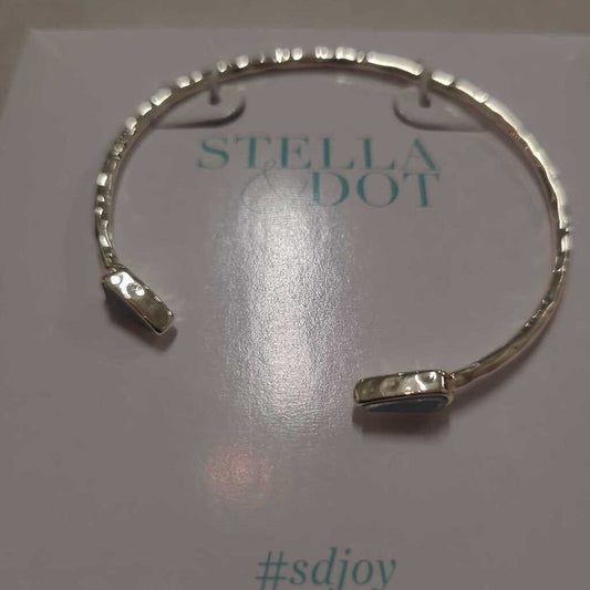 SILVER & BLUE BANGLE BRACELET