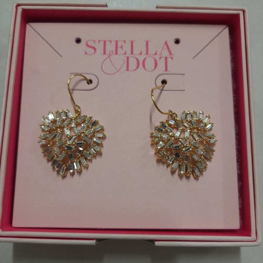 BAGUETTE BLITZ HEART DANGLE EARRINGS