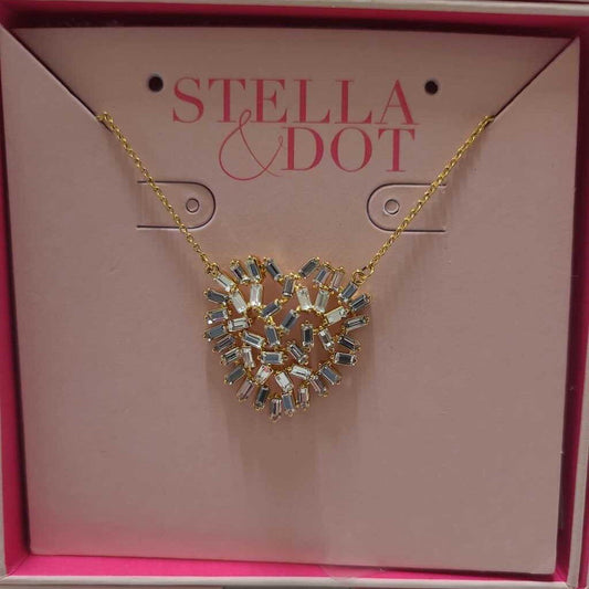 BAGUETTE BLITZ HEART DANGLE NECKLACE