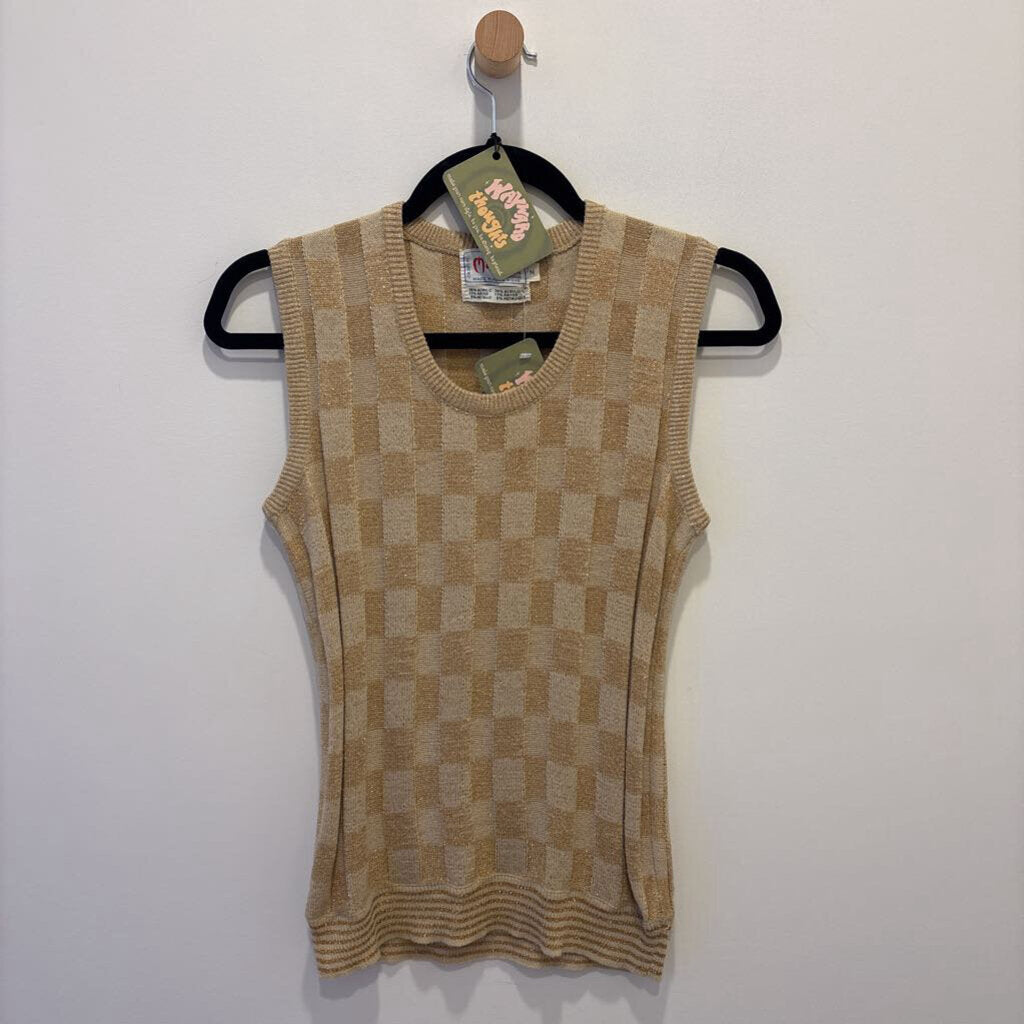 VINTAGE MARELLA - SLEEVELESS METALIC GOLD TOP