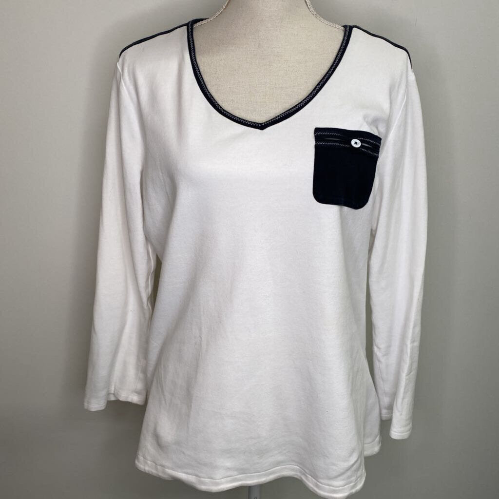 BLYSE - B/W V-NECK L/S TOP