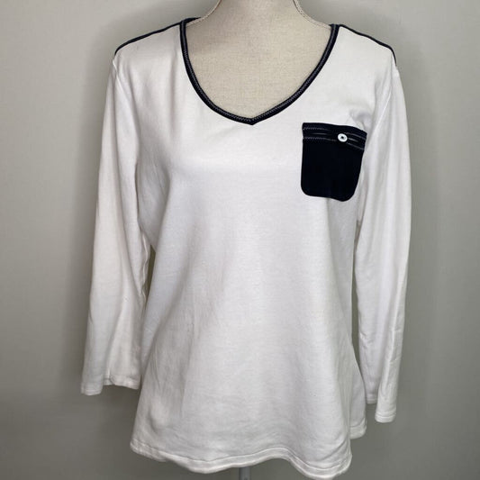 BLYSE - B/W V-NECK L/S TOP