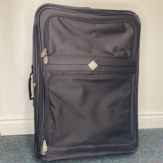 ATLANTIC LUGGAGE - BROWN CANVAS SUITCASE/LUGGAGE SET (2)