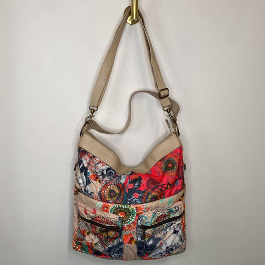 DESIGUAL - MULTI-COLOURED LARGE CROSSBODY PURSE