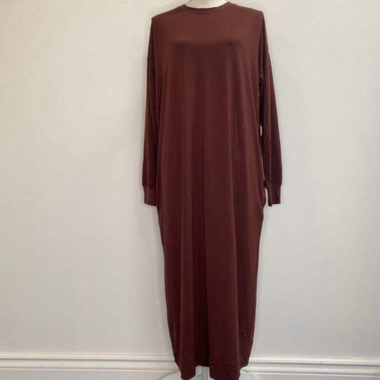 PAPER LABEL - MAROON L/S MAXI DRESS W/ POCKETS