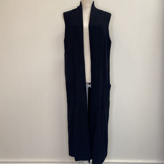 NICOLE MILLER - BLACK LONG SLEEVELESS CARDIGAN