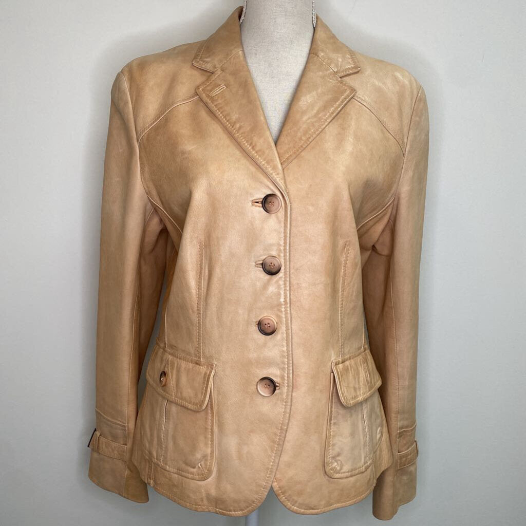 DANIER - TAN 100% LEATHER COAT
