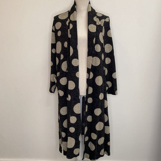 JINZHAOCHENG - B/W POLKA DOT OPEN-FRONT CARDIGAN