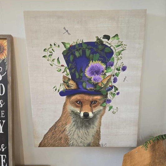 FOX IN TOP HAT CANVAS