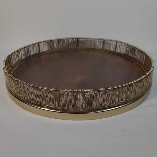 BRASS & WOOD TRAY